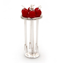 Miniature Cocktail Shaker Shaped Cherry Pick Holder and Spirit Measure