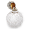 Edwardian Silver Topped Perfume Bottle with Cut Glass Globe Shaped Body