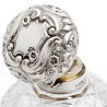 Edwardian Silver Topped Perfume Bottle with Cut Glass Globe Shaped Body