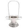 Silver Plate Cocktail Shaker Stand with Six Cups and Cherry Picks