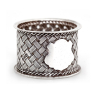 Unusual Basket Weave Design Boxed Victorian Silver Napkin Ring