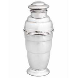 Art Deco Style Silver Plate Ribbed Cocktail Shaker