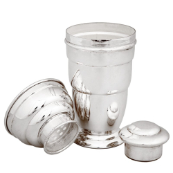 Art Deco Style Silver Plate Ribbed Cocktail Shaker