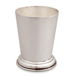 Plain Antique Silver Plated Pint Mug with a Boars Tooth Handle