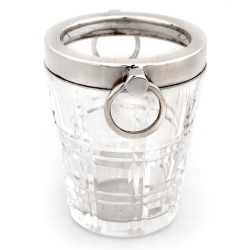 Art Deco Style Silver Plate & Cut Glass Ice Pail