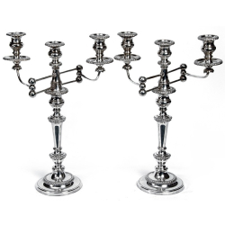 Pair of Most Unusual Regency Old Sheffield Plate Candelabra with Articulating Branches