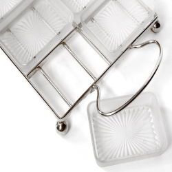 Silver Plate Hors d'oeuvres Tray with Twelve Frosted Glass Sections