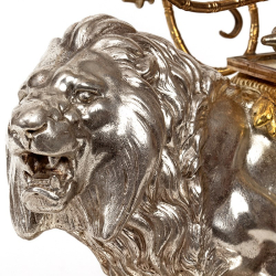 Impressive Victorian Silver Plate Liqueur Stand with a Standing Lion
