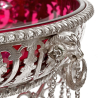 Decorative Victorian Bowl or Comport with a Cranberry Glass liner