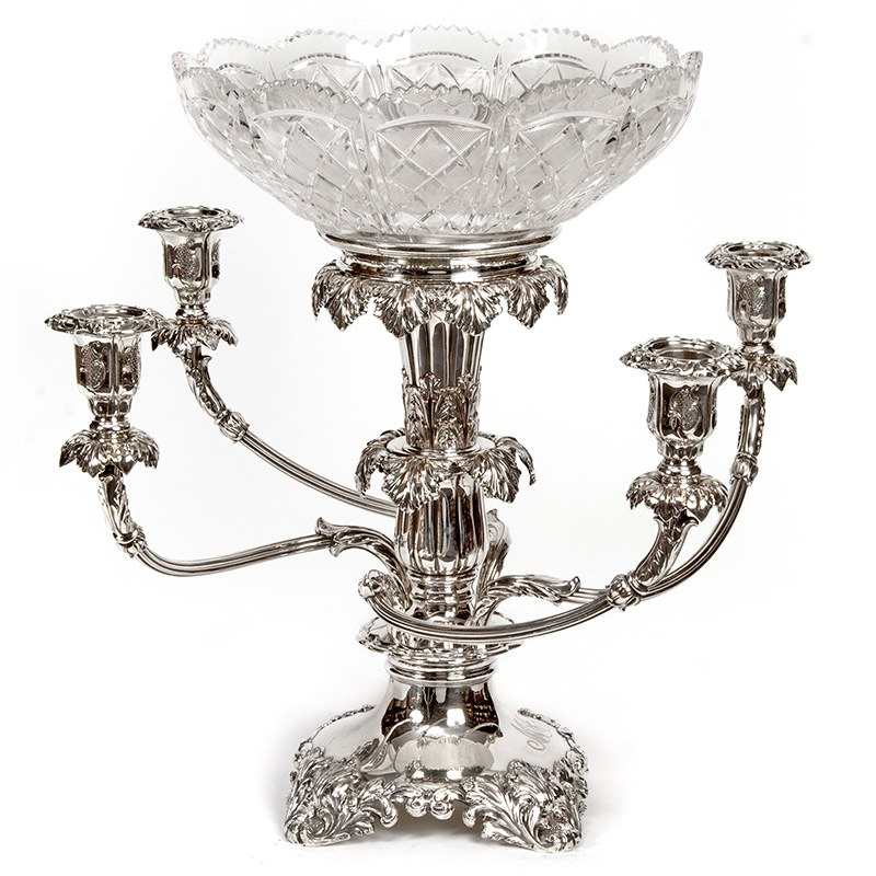 Old Sheffield Plate Four Arm Epergne or Centre Piece by Matthew Bolton
