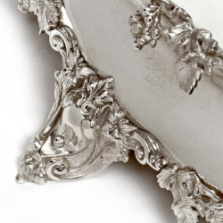 Large Decorative Fine Quality Silver Plate Mirror Plateau