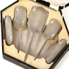 Boxed 6 Piece Art Deco Style Silver Dressing Table Set