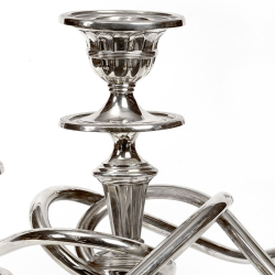 Pair of Five Light Silver Plated Georgian Style Candelabra