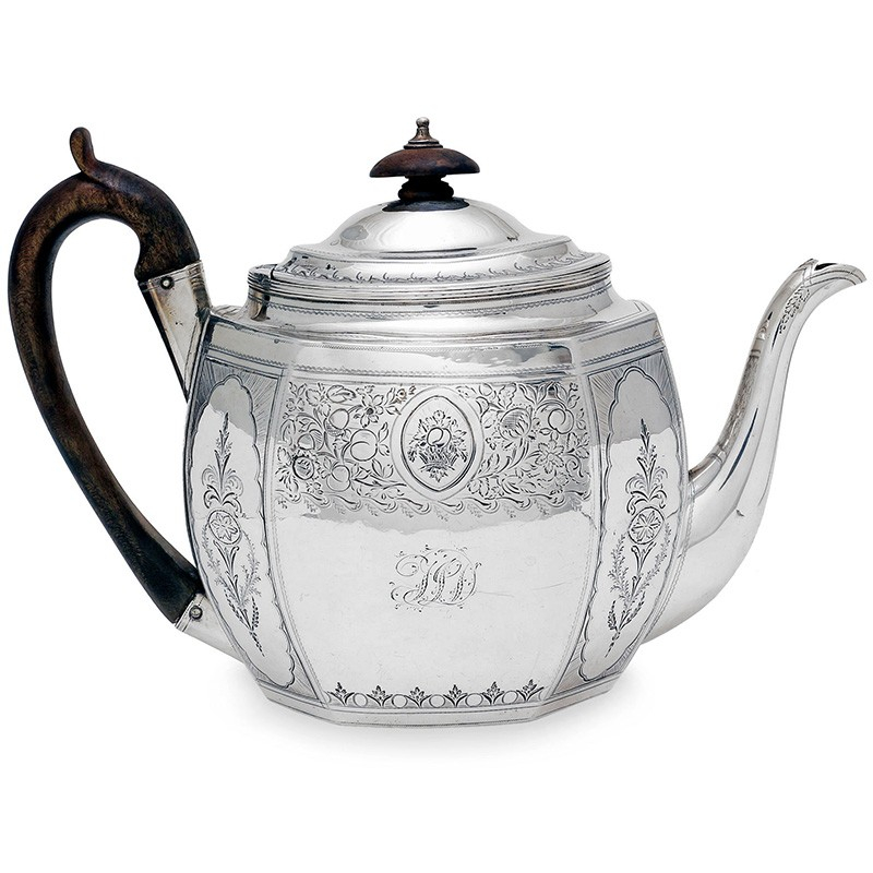 Antique Oval George III Silver Teapot