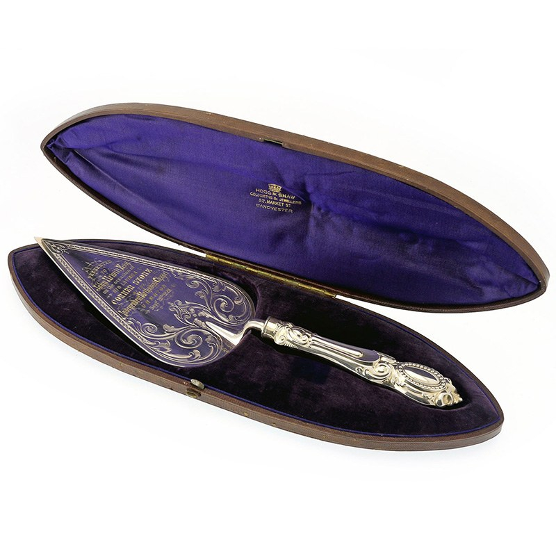 Exceptional Boxed Antique Silver Plated Presentation Trowel (c.1878)