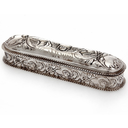 Decorative Antique Silver Trinket Box with Cherubs and Reynolds Angels
