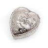 Edwardian Silver and Cut Glass Heart Shaped Trinket Box with a Pull-Off Lid