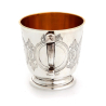Early Victorian Hand Engraved Silver Christening Mug with Gilt Interior