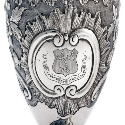 George III Silver Goblet with Gilt Interior and Armorial Crest