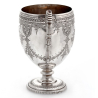 Victorian Baluster Shape Silver Christening Mug Engraved with Garlands and Flowers