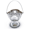 Oval Silver Swing Handle Sugar Basket by Harry Atkin