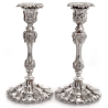 Pair of Impressive Elkington & Co Silver Plated Candle Sticks Decorated with Acanthus Leaves