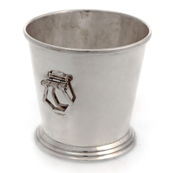 Vintage Art Deco Style Silver Plate Ice Bucket with Angled Handles