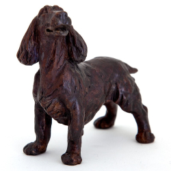 Cast Bronze Sculpture of a Standing Spaniel Dog (New)