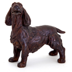 Standing Spaniel Dog Cast Bronze Sculpture