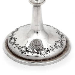 Silver Goblet by George Unite with Chased Floral Bowl Decoration