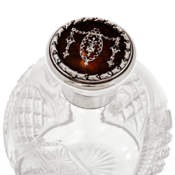 William Comyns Cut Glass  Silver and Tortoiseshell Perfume Bottle