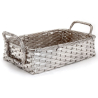 Decorative Silver Plate Weave Effect Basket with Two Applied Reeded Handles