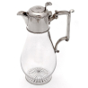 Edwardian Silver Claret Jug with Plain Mount and Clear Glass Body