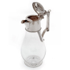 Edwardian Silver Claret Jug with Plain Mount and Clear Glass Body