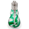 Victorian Silver Plated Claret Jug with a Green and Clear Spiral Glass Body