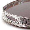 Oval Silver Plate and Mahogany Gallery Tray