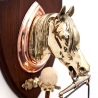 Wall Mounted Horse Head Gong with a Shield Shaped Plaque