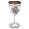 Victorian Silver Wine Goblet with Floral and Fern Scenes