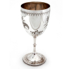 Victorian Silver Wine Goblet with Floral and Fern Scenes