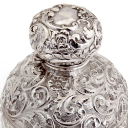 Edwardian Chester Silver and Cut Glass Perfume Bottle