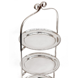 Tall Silver Plated Three Tier Cake Stand