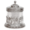 Elkington & Co Silver Plated Biscuit Box Featuring Mounted Cavalry Scenes