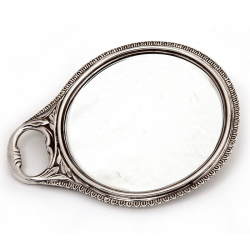 William Comyns Silver Hand Mirror Decorated with Reynolds Angels