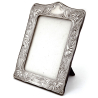 Art Nouveau Style Silver Photo or Picture Frame with Stylised Flower Reliefs