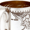 Edwardian Silver Child or Christening Mug Hand Chased with Flowers and Scrolls