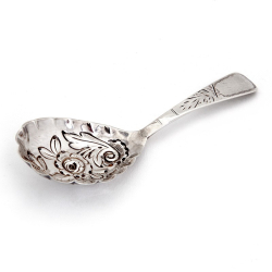Provincial Victorian Silver Tea Caddy Spoon with Assay Marks for Exeter