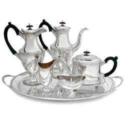 Silver Georgian Style Seven Piece Tea and Coffee Set
