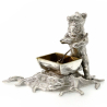 Victorian Style Bronze Silver Plated Bear Shaped Salt