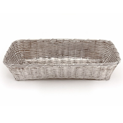 Decorative Silver Plated Bread Dish in a Woven Work Design