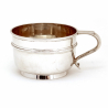 Plain Silver Childs Mug with Applied Mid Band and Scroll Handle